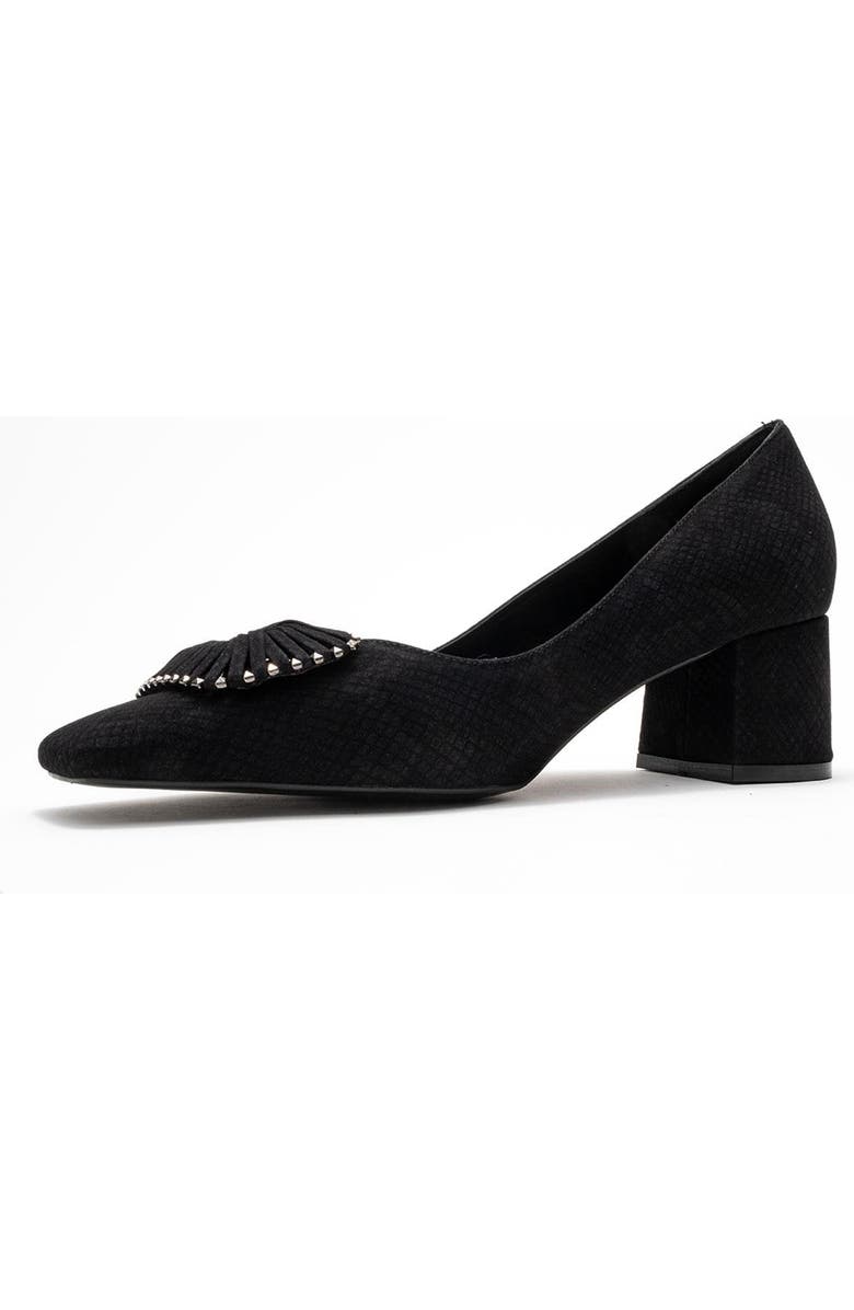 Prologue Shoes Velora Buckle Square Toe Block Heel Pump, Alternate, color, Black Pattern