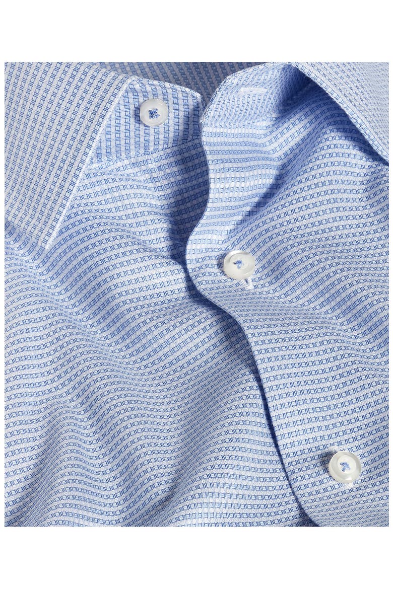 Trim Fit Micro Dobby Dress Shirt, Alternate, color, BLUE/ SKY