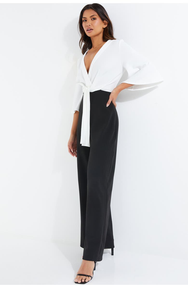 QUIZ Two Toned Scuba Crepe Jumpsuit, Alternate, color, 