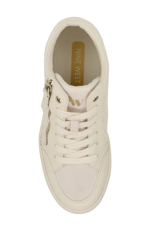 Nine West Tons Lace-up Wedge Sneaker In Ivory Lace