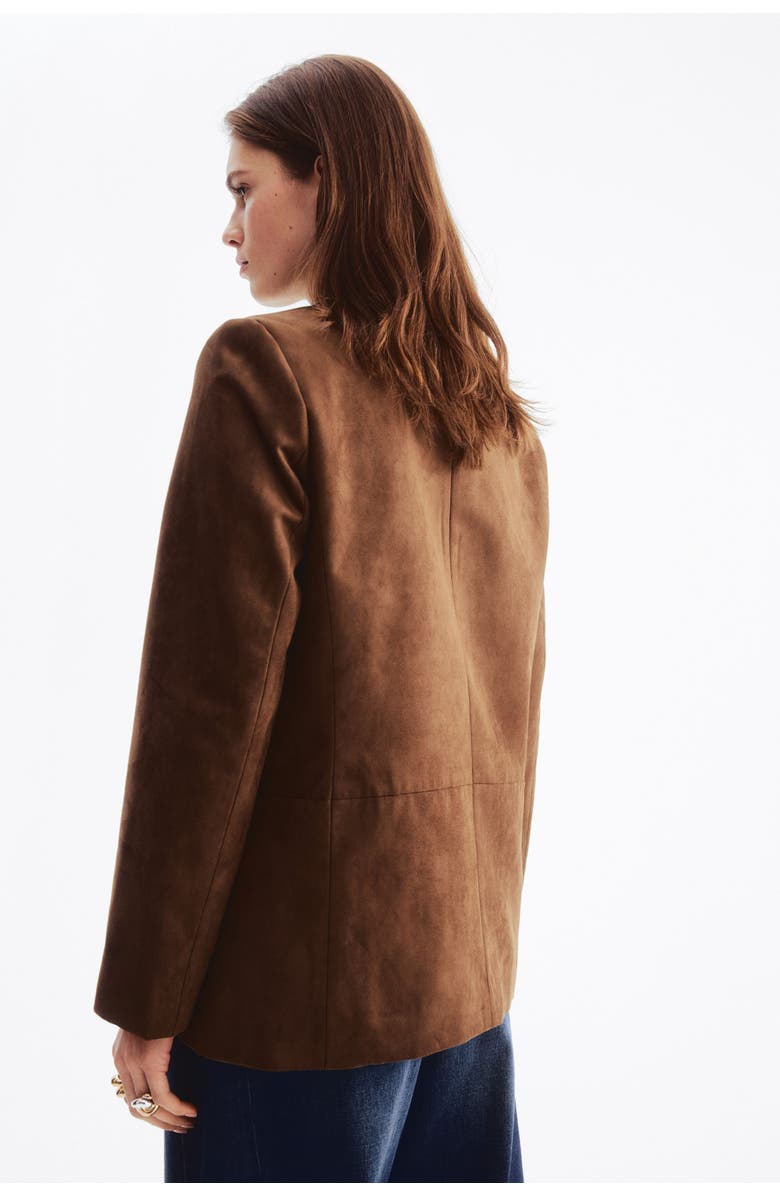 H&M Double-breasted Blazer, Alternate, color, Brown