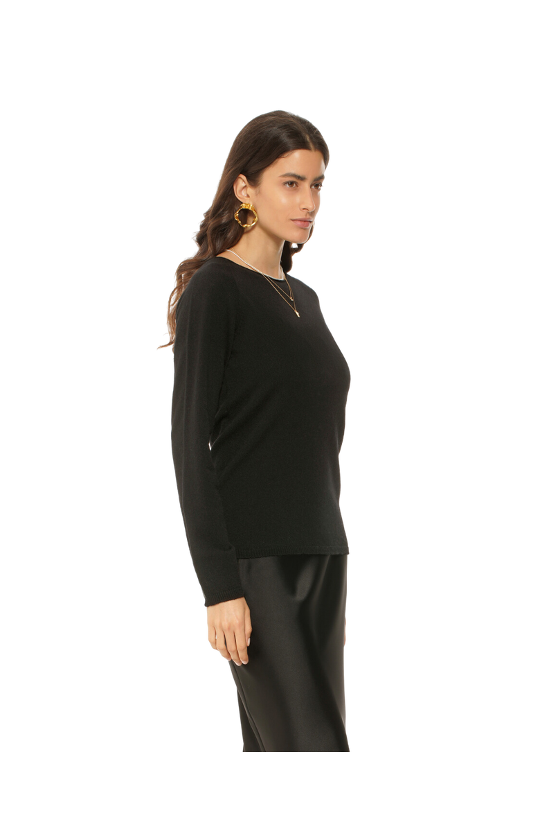 Monticelli Cashmere Ultralight Cashmere Raglan Crew Neck Sweater, Alternate, color, Charcoal