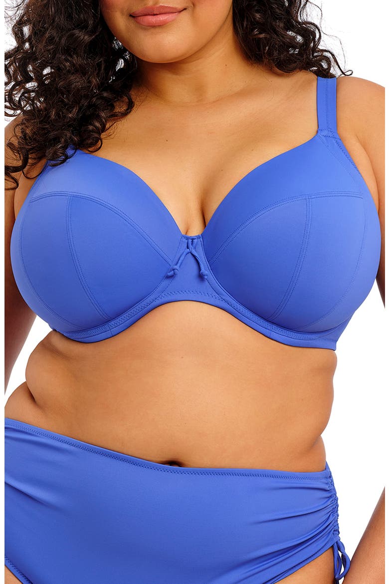 Plain Sailing Underwire Plunge Bikini Top, Main, color, AZURE