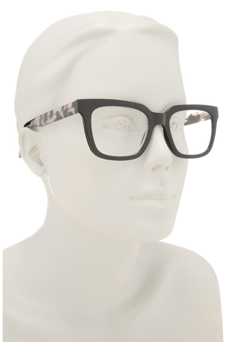 51mm Square Reading Glasses, Alternate, color, BLACK