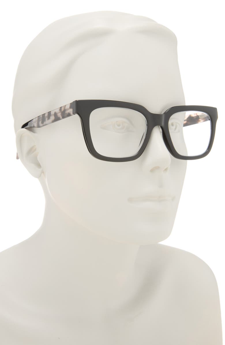Cole Haan 51mm Square Reading Glasses, Alternate, color, Black