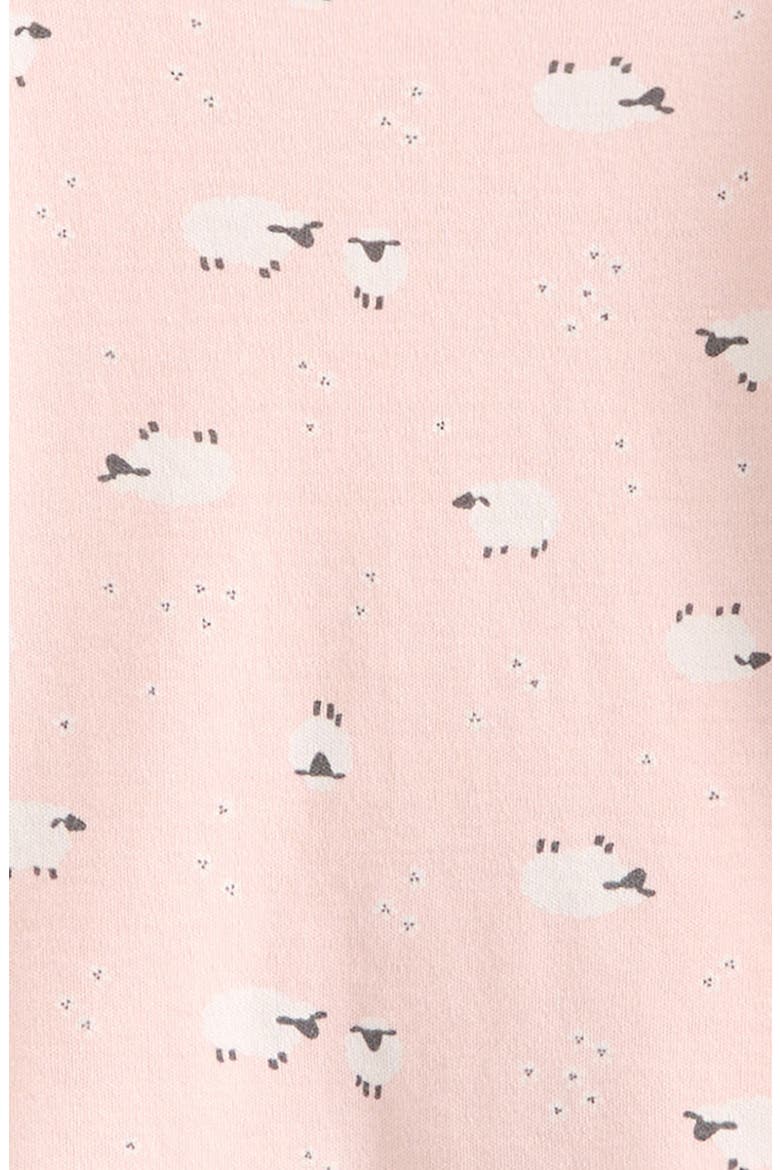 Kids' Button Front Flutter Sleeve 2-Piece Set, Alternate, color, PINK DOGWOOD SHEEP