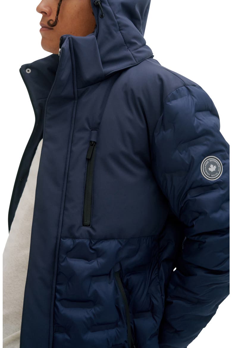 Dawson Mixed Media Hooded Puffer Jacket, Alternate, color, NAVY