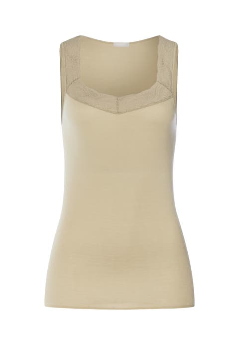 Cotton Delight Lace-trim Cotton Tank Top