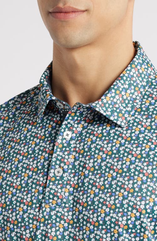 Swannies Ridge Floral Golf Polo In Graphite