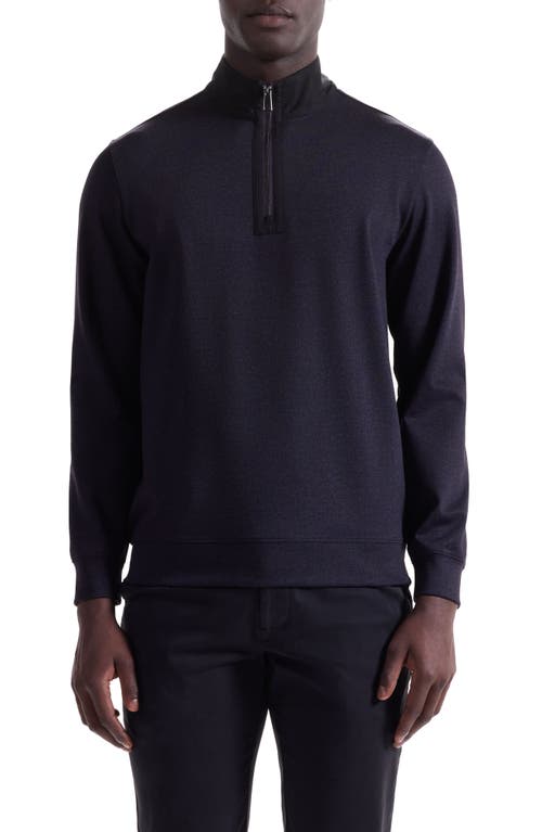 Bugatchi Quarter Zip Pullover In Purple