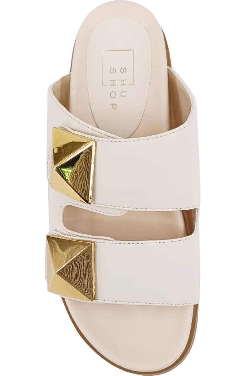 SHUSHOP Bernarda Studded Slide Sandal, Alternate, color, Beige