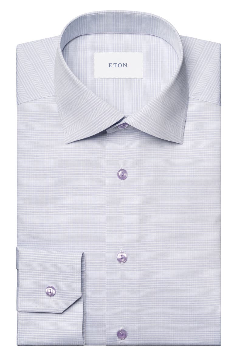 Contemporary Fit Prince of Wales Check Dress Shirt, Alternate, color, LIGHT PURPLE