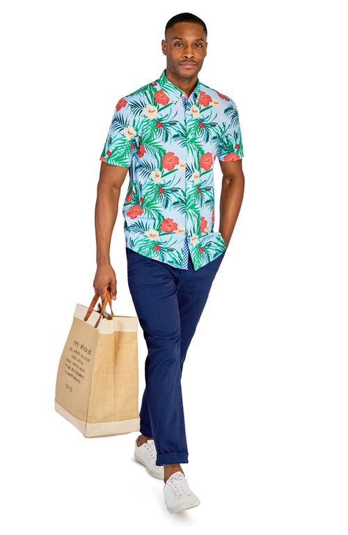 Construct Tropical Woven Short Sleeve Shirt In Multi