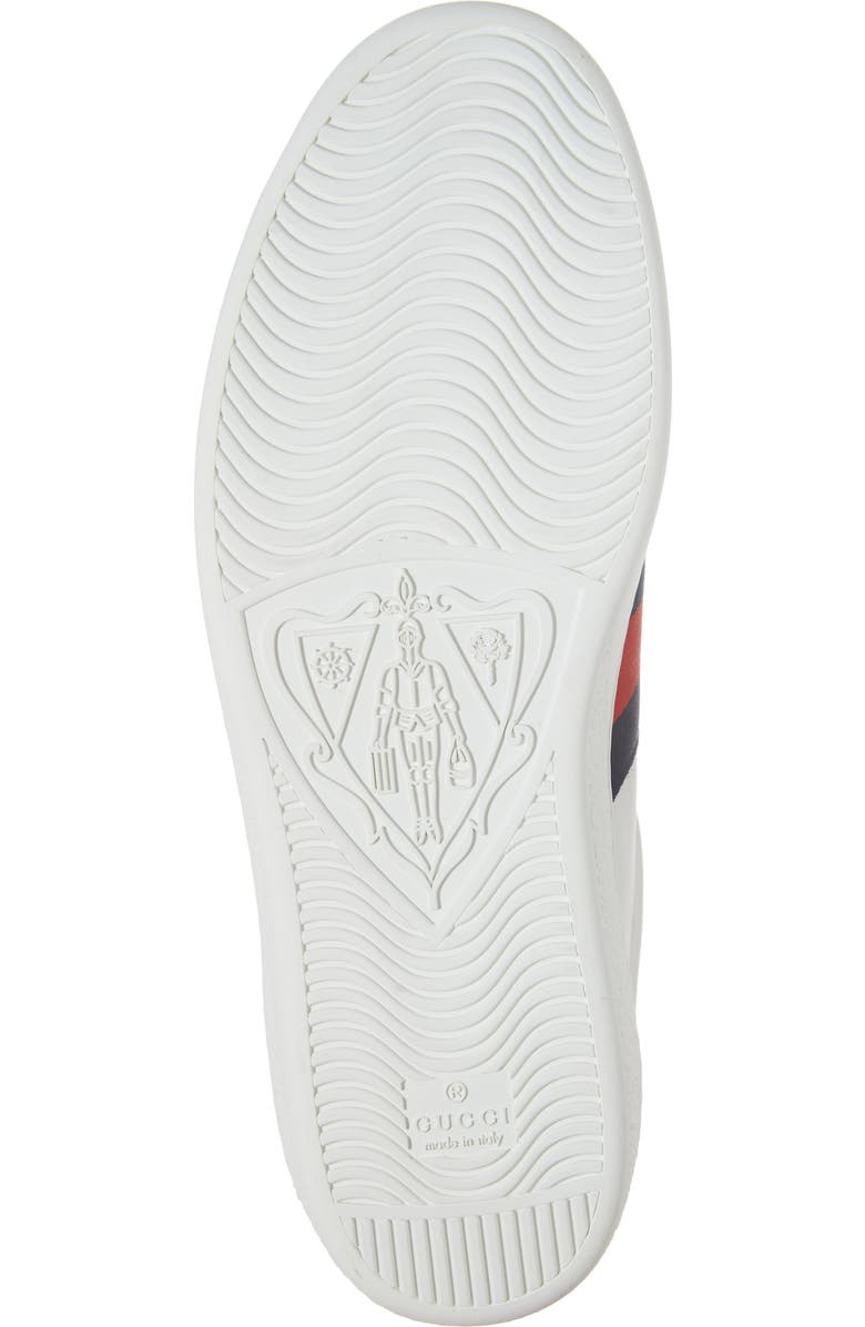 Gucci New Ace Clean Web Stripe Sneaker, Alternate, color, Bianco