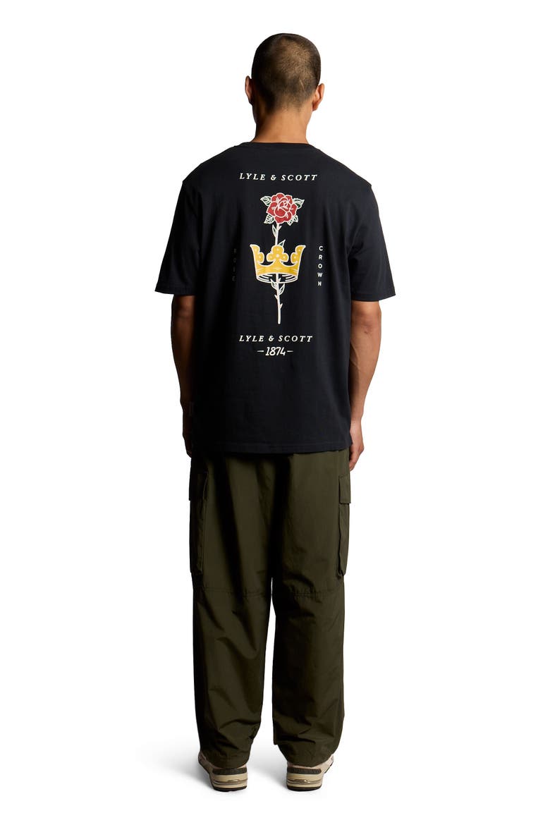 Rose And Crown Graphic T-shirt, Alternate, color, Dark Navy