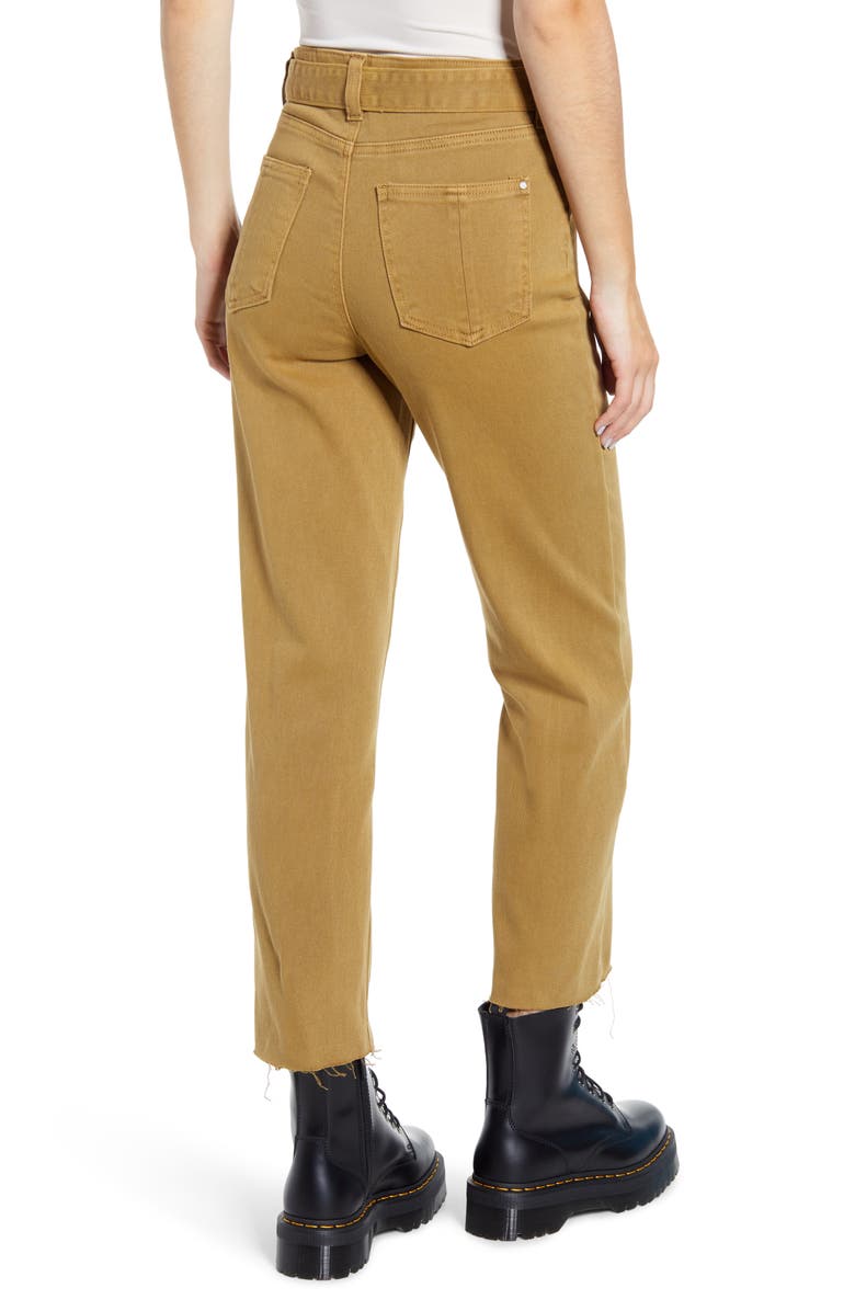 Prosperity Denim Belted Crop Straight Leg Jeans, Alternate, color,