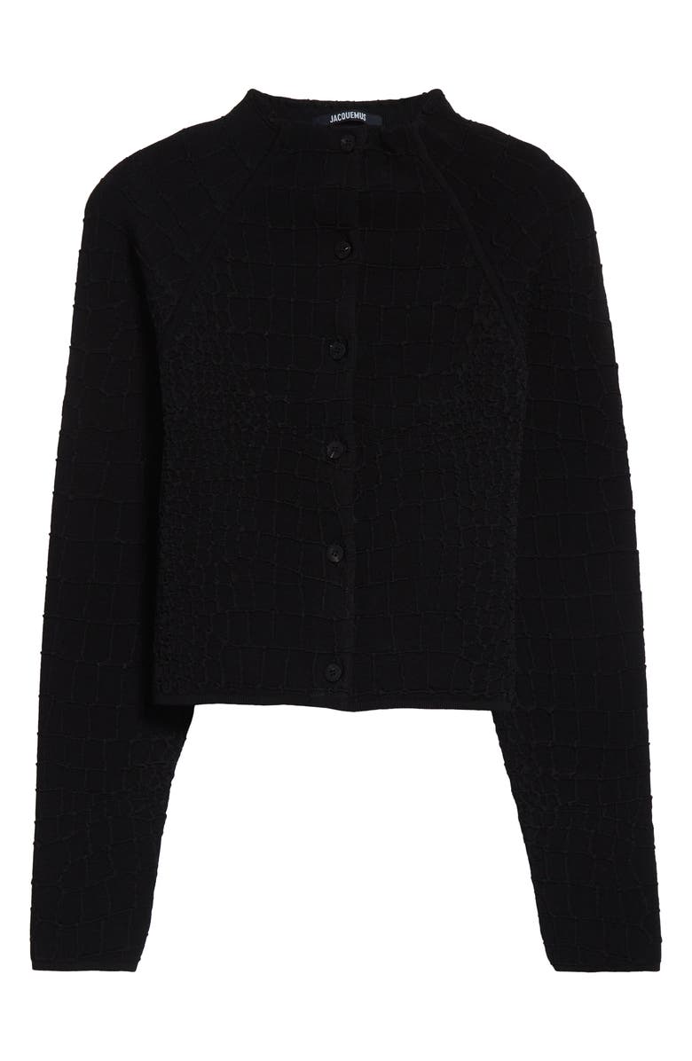 Jacquemus The Scala Cardigan, Alternate, color, Black