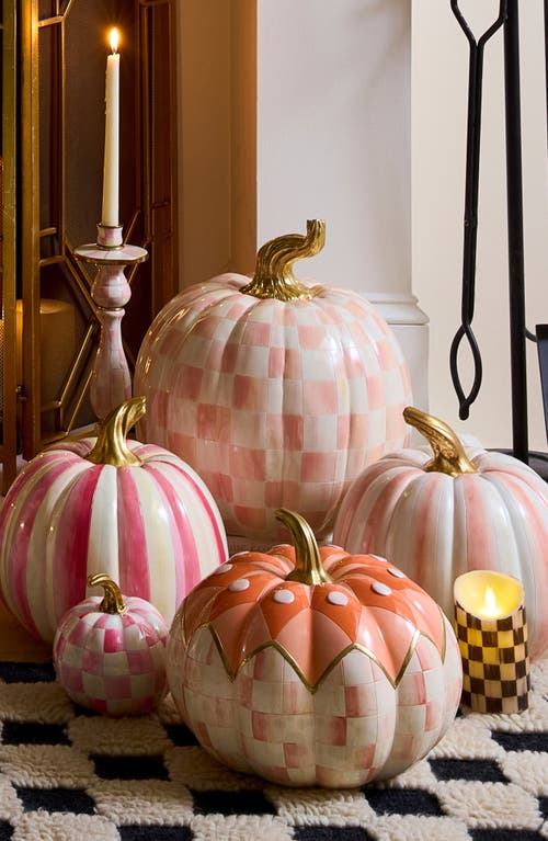 Mackenzie-childs Mackenzie Childs Rosy Check Large Pumpkin In Pink
