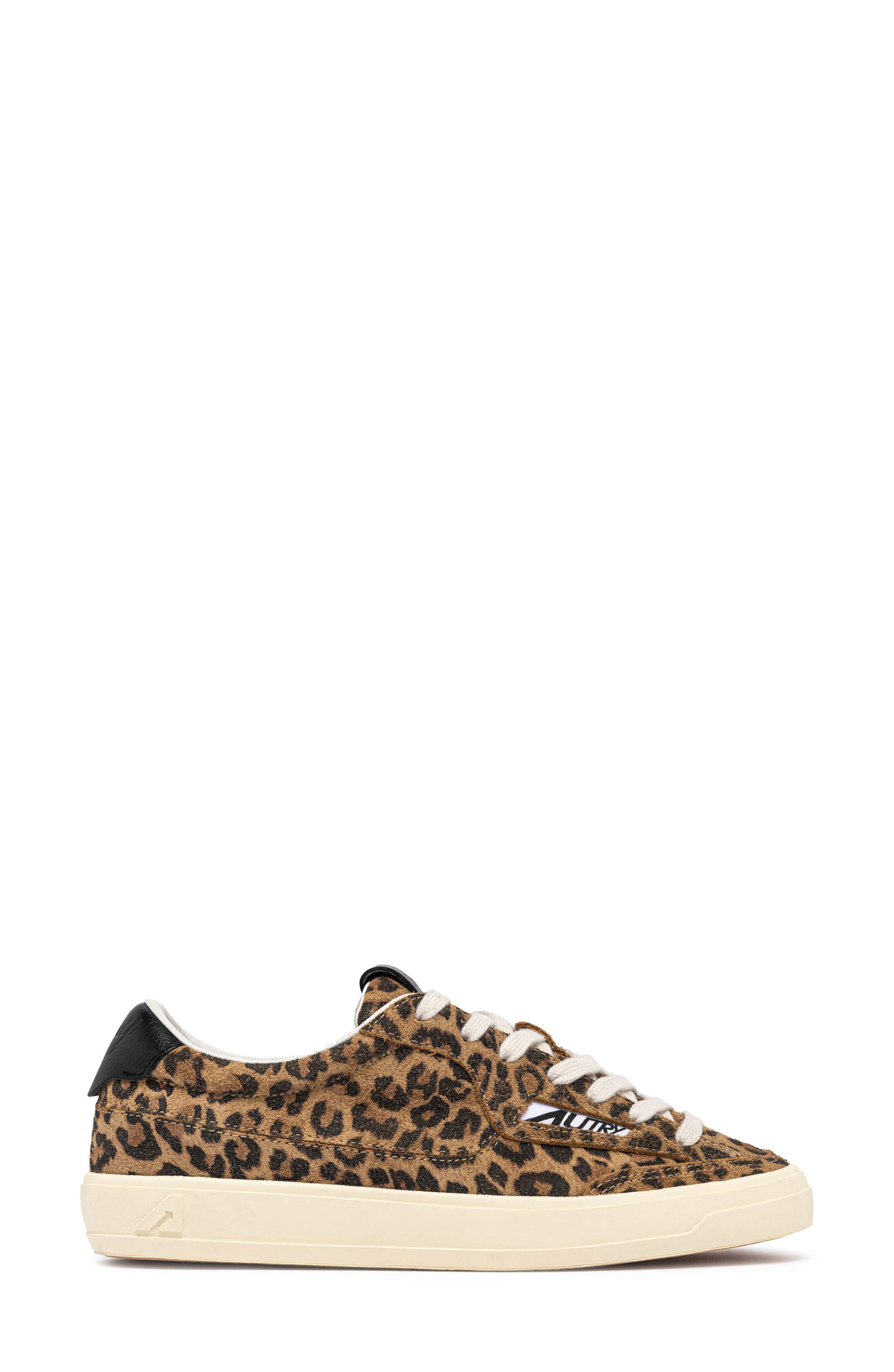 Windscape Low Leather Sneaker, Alternate, color, LEOPARD