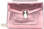 Pre-Owned Bvlgari Serpenti Forever Square Shoulder Bag Metallic Leather Small