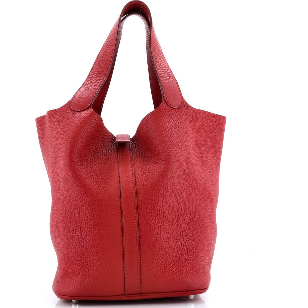 Pre-owned Hermes Hermes Picotin Lock Bag Clemence Gm In Red