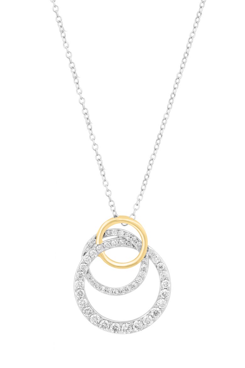 Lab-Grown Diamond Two-Tone Pendant Necklace, Main, color, TWO-TONE