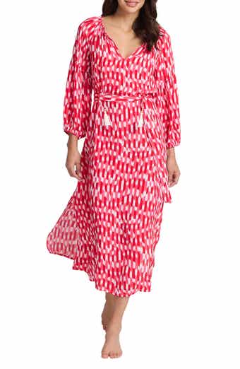 Tommy Bahama Ikat Stripe Tie Waist Cover-Up Dress