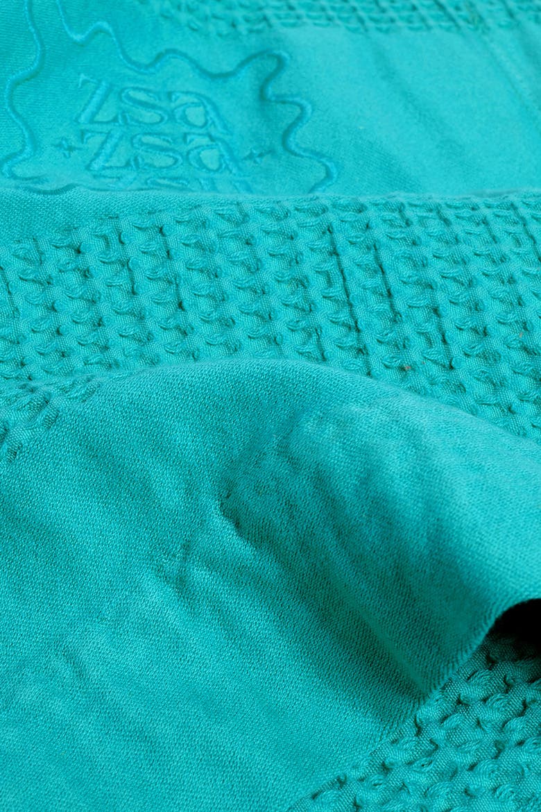 Braga Waffle King Size 100% Cotton Pique 94X87 In, Alternate, color, Medium Green