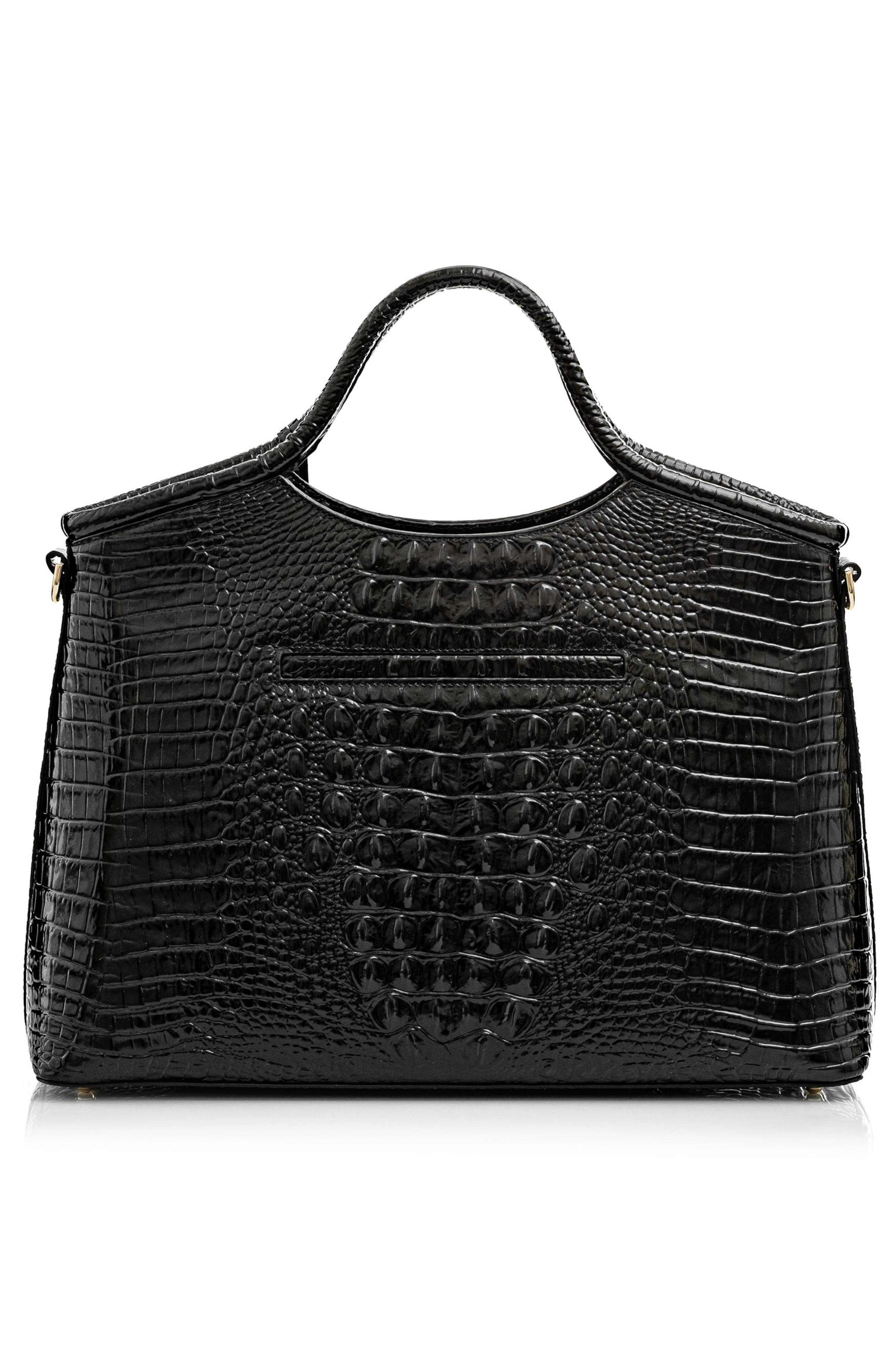 Brahmin Elaine Croc Embossed Leather Satchel, Alternate, color, 