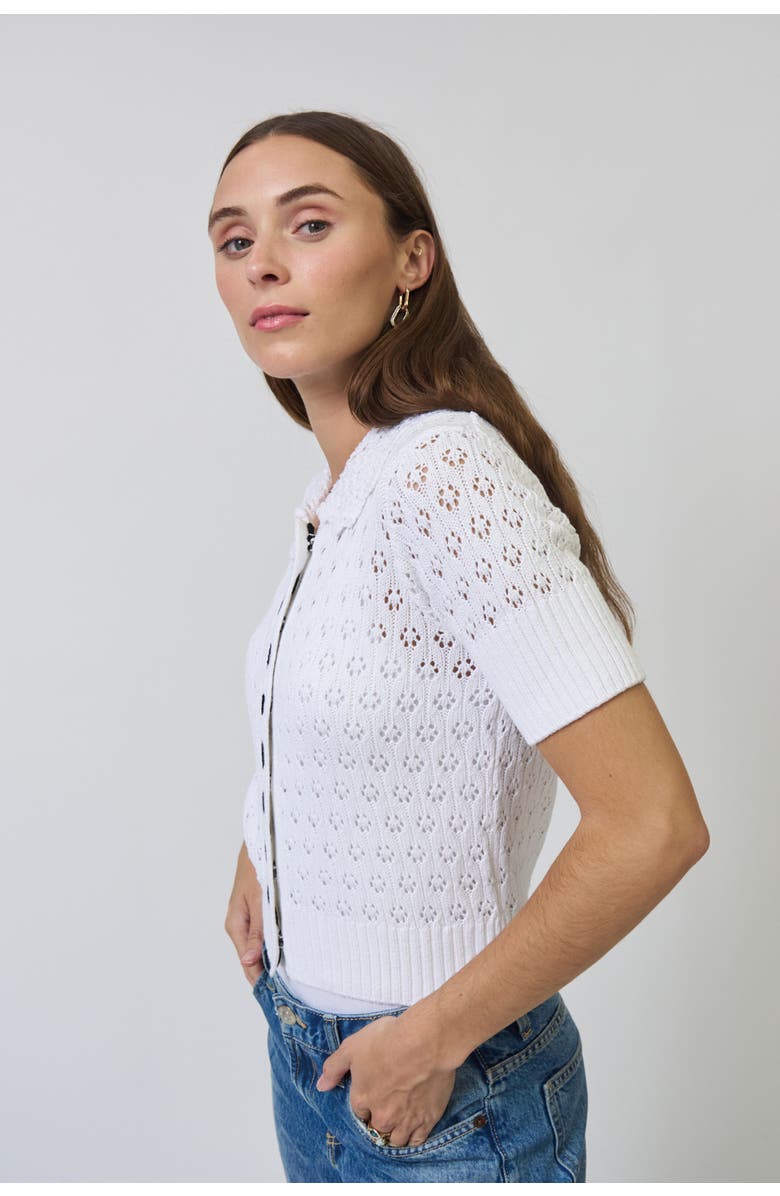 Central Park West Charli Eyelet Stitch Top, Alternate, color, White