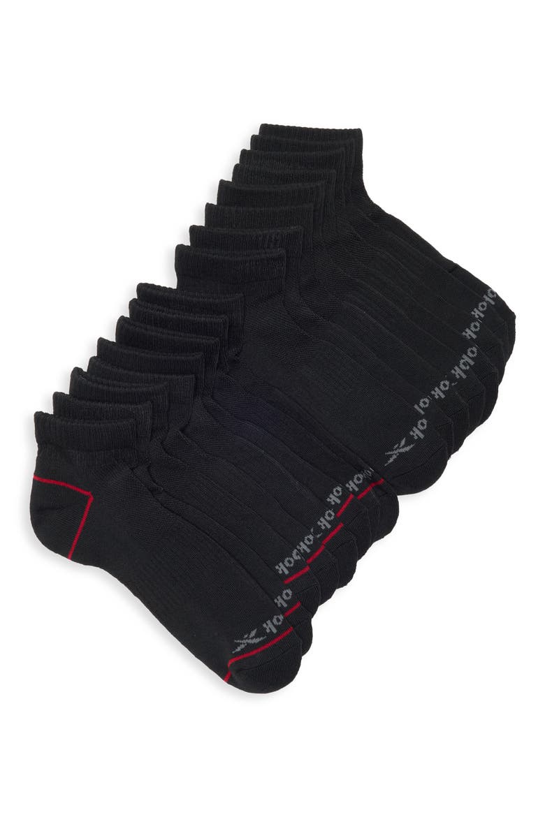 8-Pack Assorted Terry Quarter Socks, Main, color, BLACK