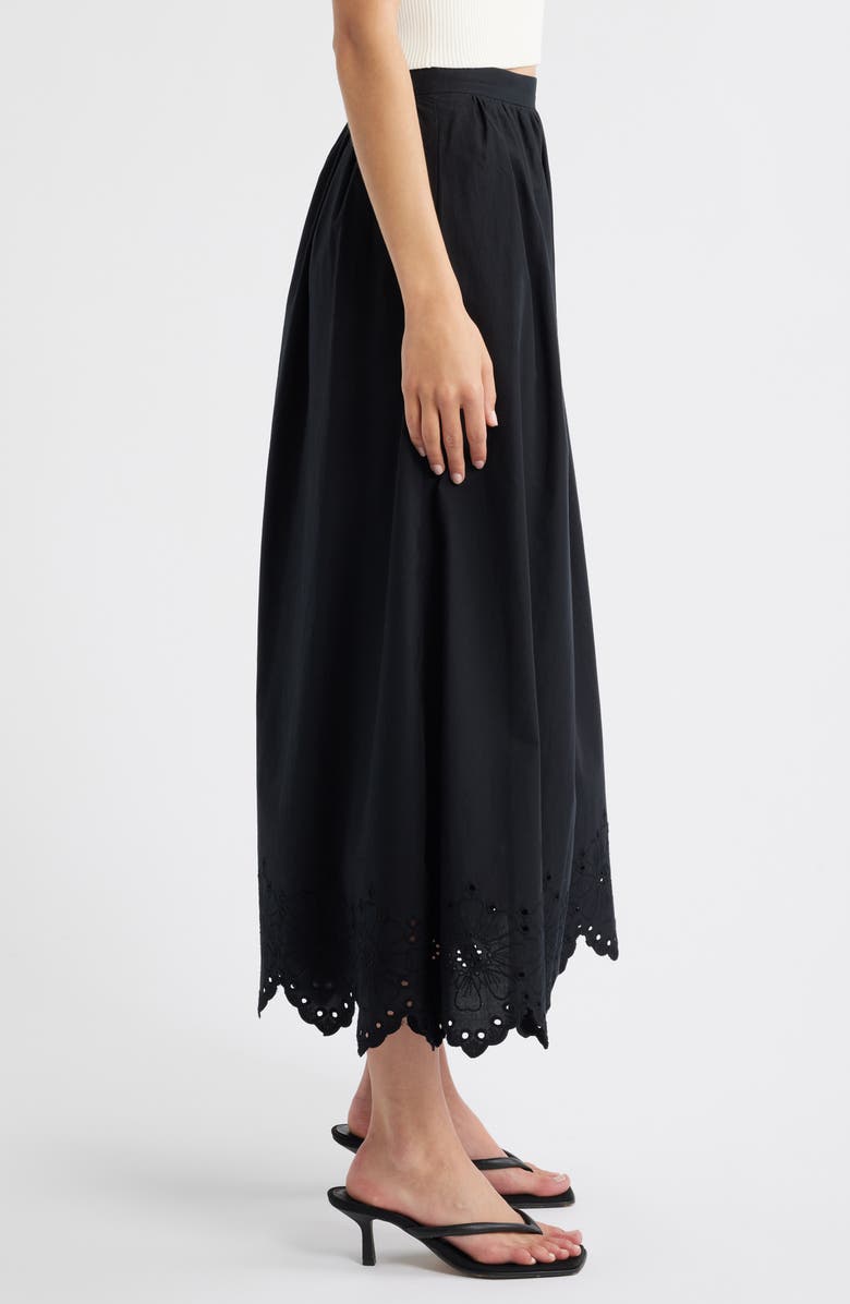 MANGO Claus Eyelet Maxi Skirt, Alternate, color, Black