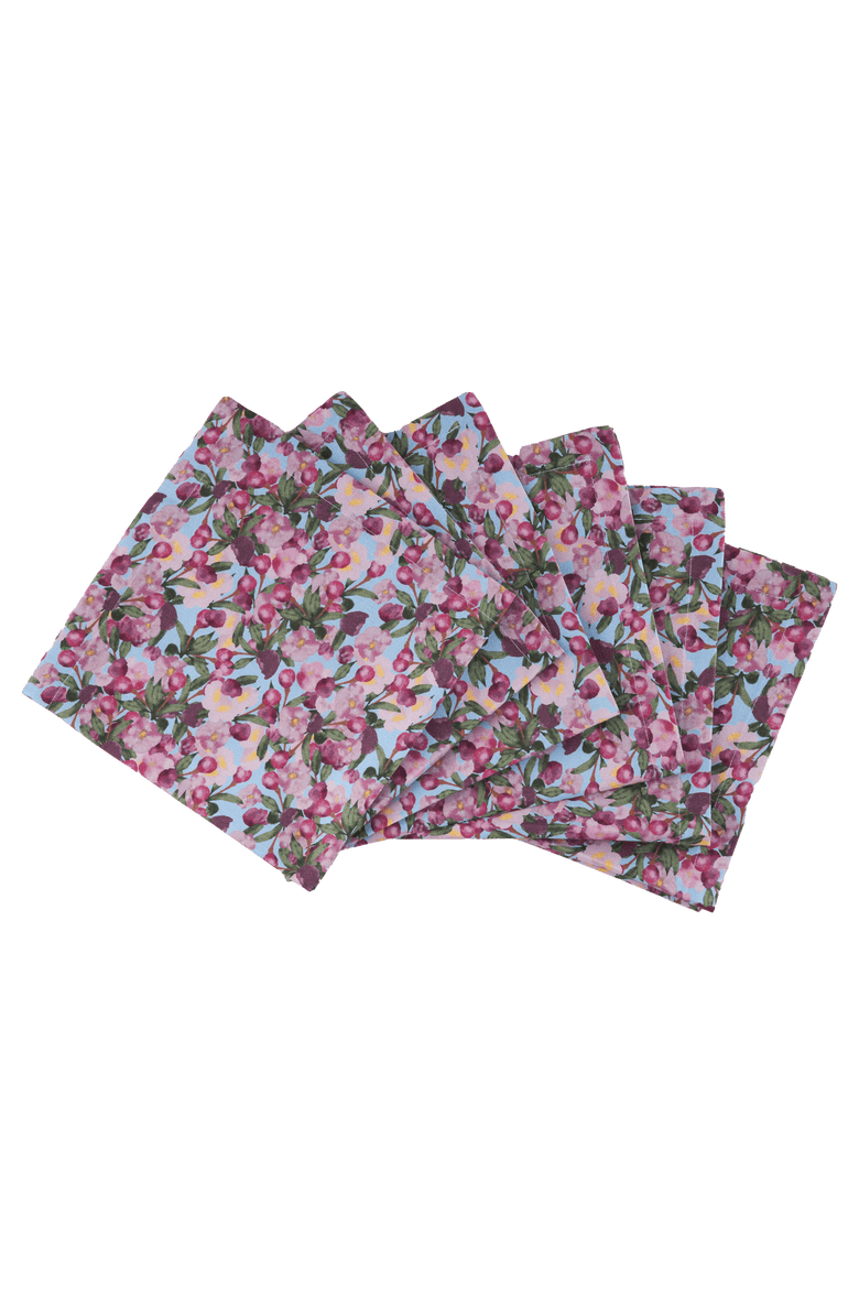 Napkins Romance - Set of 6, Main, color, Blue