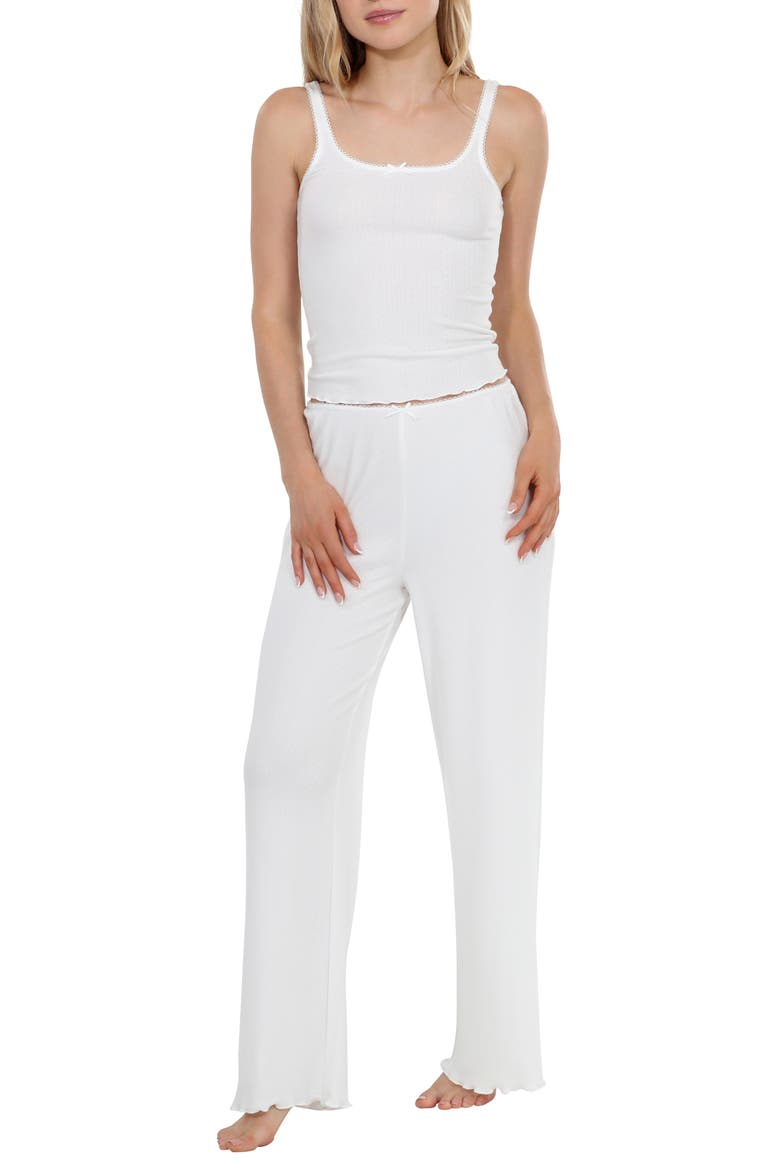 Blissful Pointelle Pajamas, Main, color, WHITE