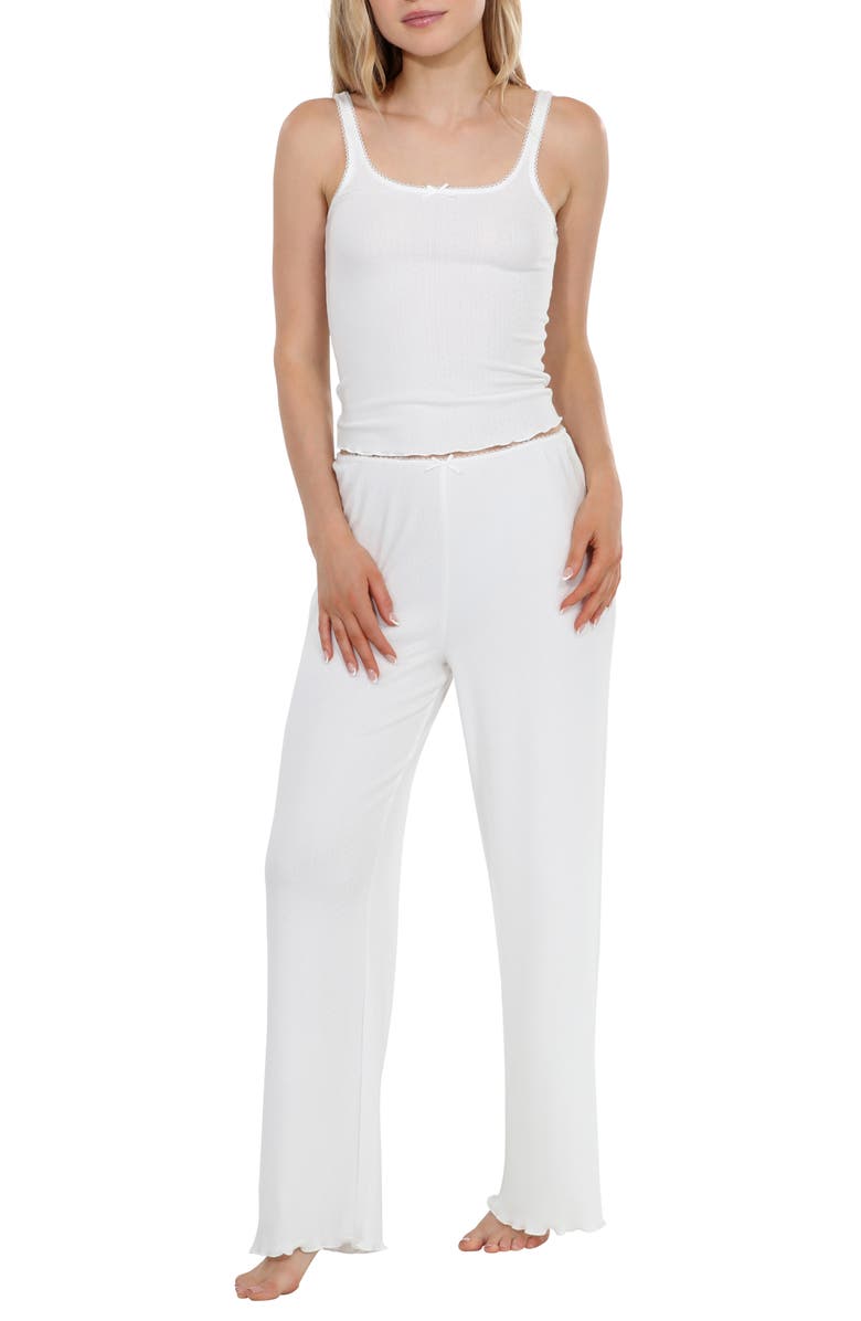 Honeydew Blissful Pointelle Pajamas, Main, color, White