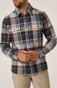 7 Diamonds Generation Plaid Double Knit Button-Up Shirt