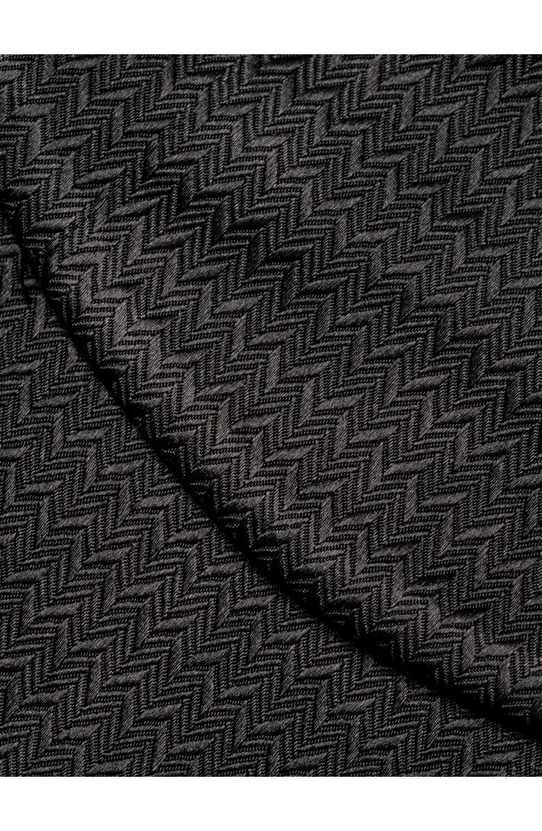 Eton Black Herringbone Silk Bow Tie, Alternate, color,
