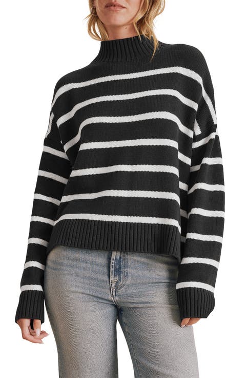 Nora Stripe Mock Neck Sweater