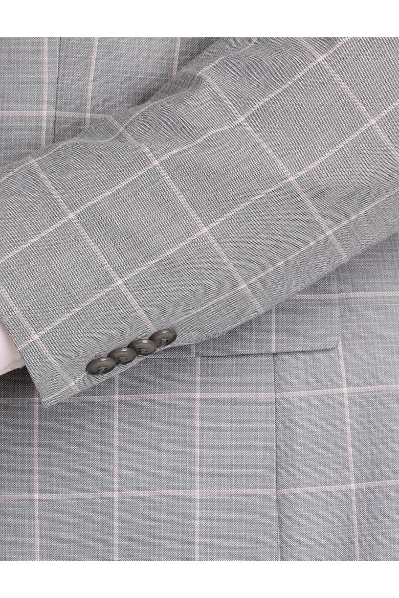 Big & Tall Windowpane Suit Jacket, Alternate, color, GREY