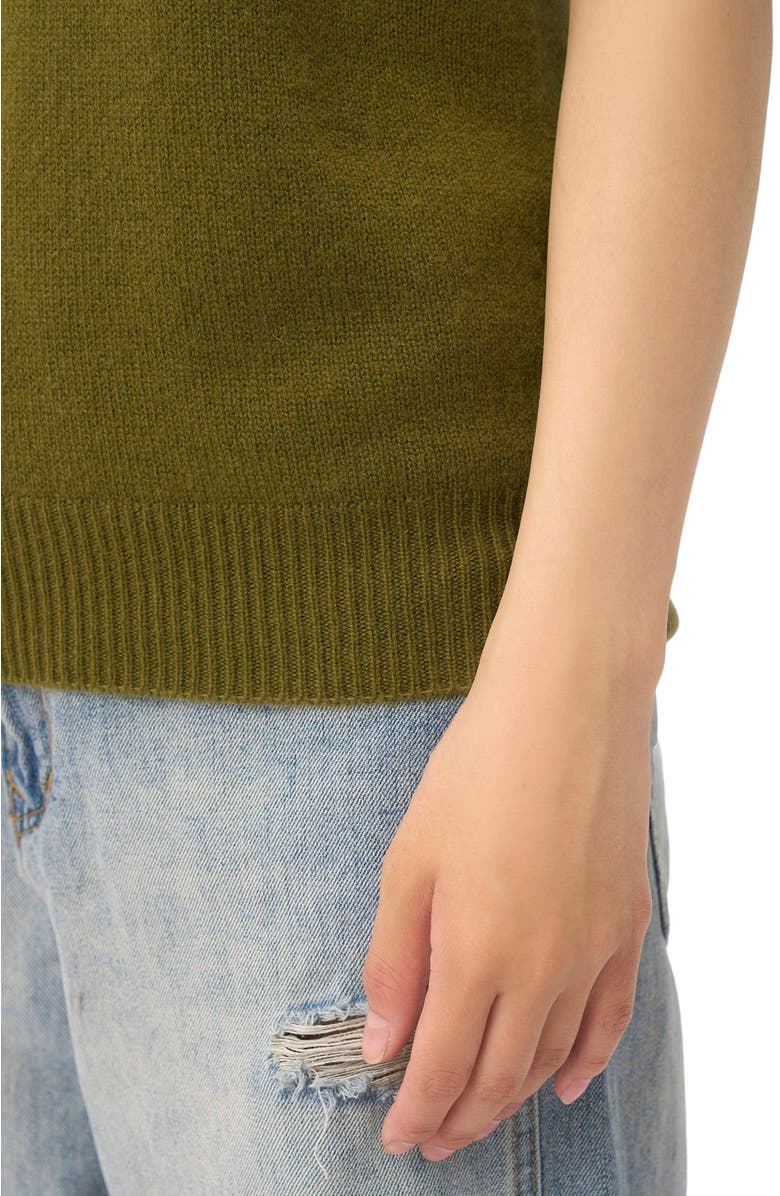 GOBI Mongolian Cashmere Women's Relaxed V-Neck Cashmere Vest, Alternate, color, Olive Drab