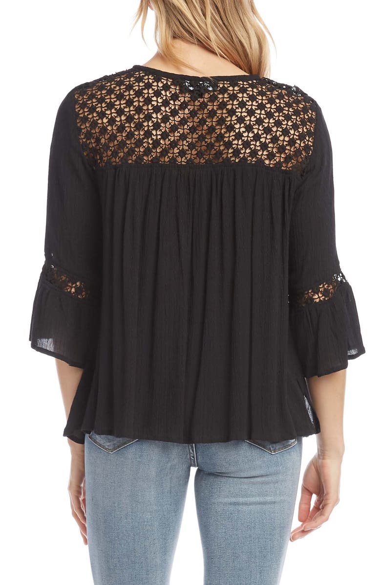 Karen Kane Lace Inset Blouse, Alternate, color, 
