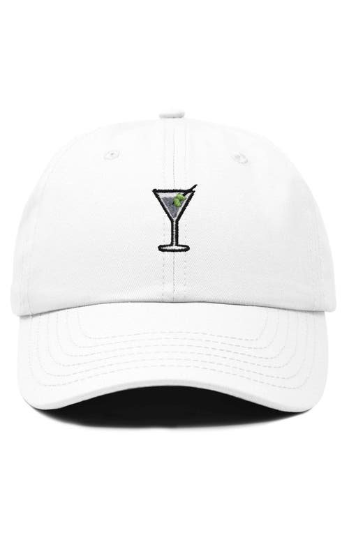Dalix Martini Embroidered Casual Cap In White