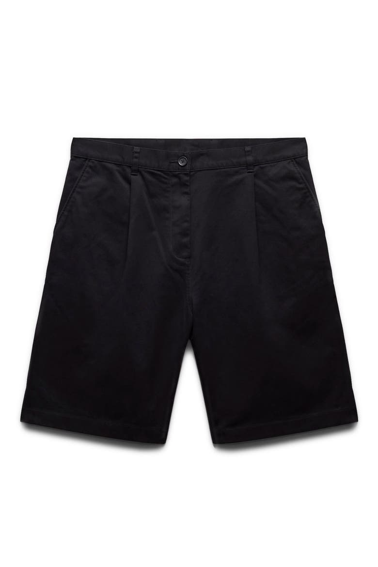 Sophomore Relaxed Fit Pleated Cotton Twill Chino Shorts, Alternate, color, BLACK