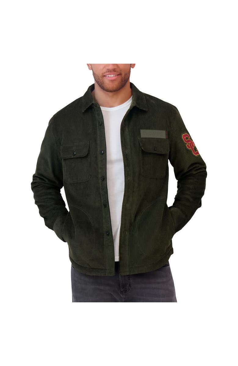 Darius Rucker Collection by Fanatics Men's Darius Rucker Collection by Fanatics Olive USC Trojans Corduroy Full-Button Shacket, Alternate, color, Olive