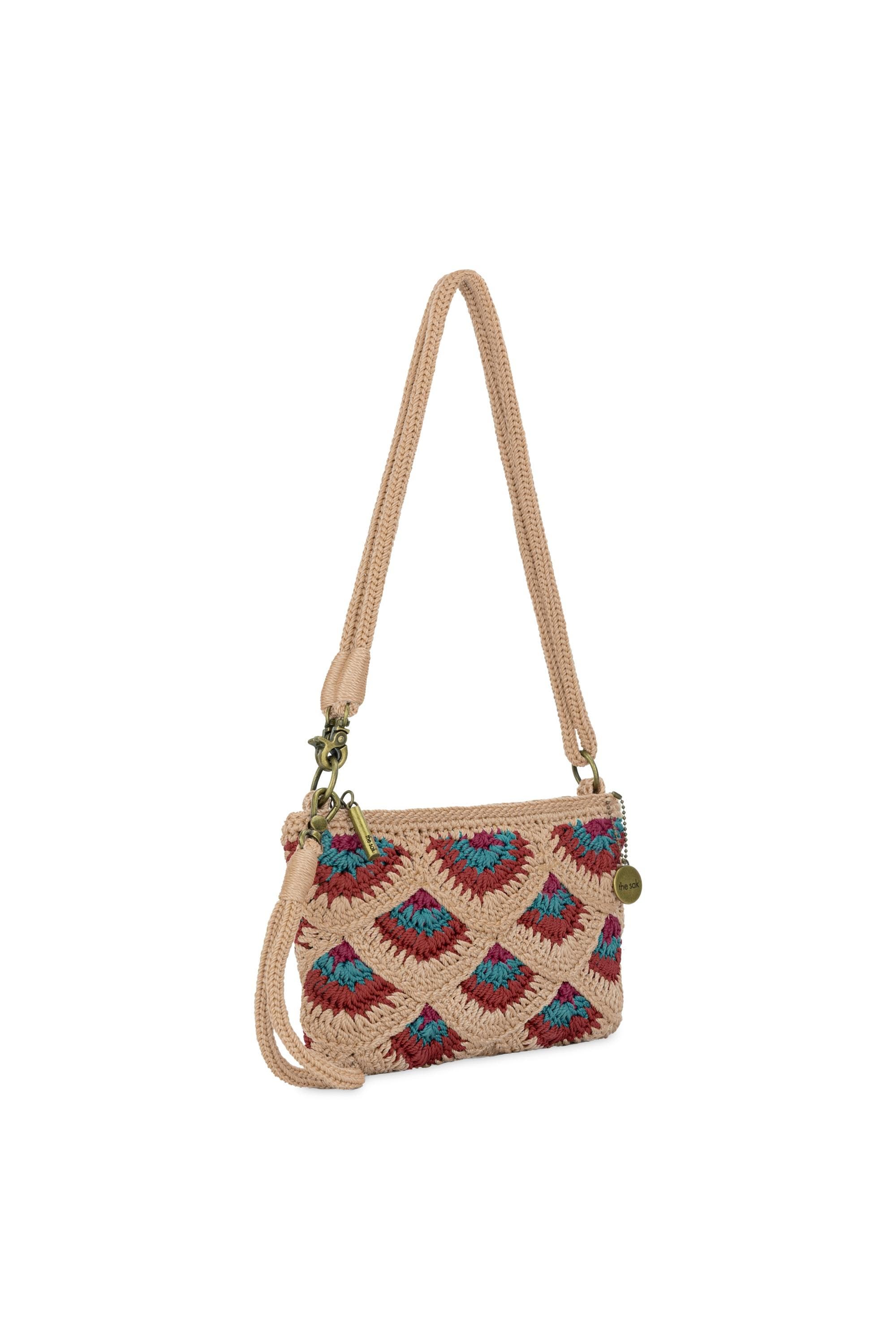 The Sak Vita Hand Crochet Crossbody Wristlet, Alternate, color, Bamboo Mermaid