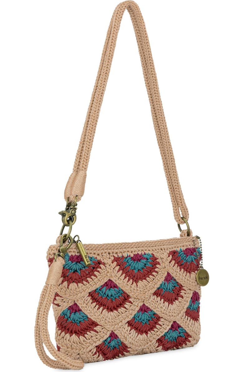 The Sak Vita Hand Crochet Crossbody Wristlet, Alternate, color, Bamboo Mermaid