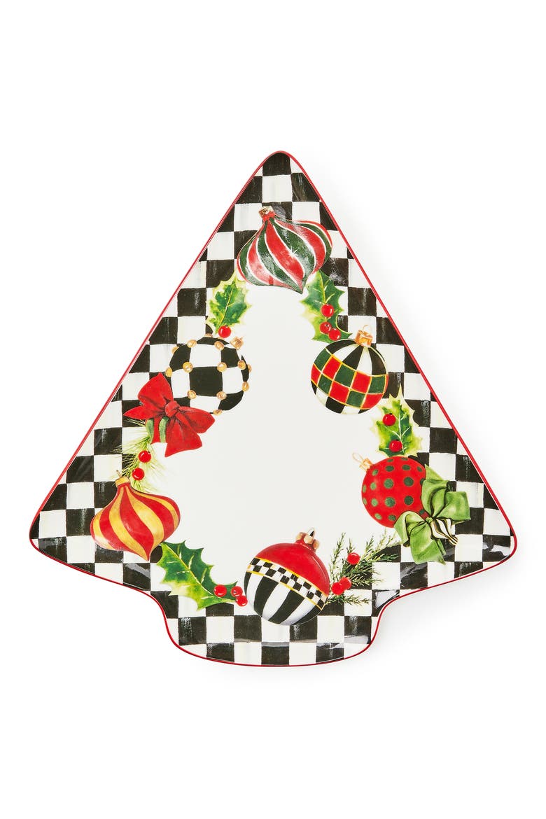 Deck the Halls Tree Serving Platter, Main, color, MULTI