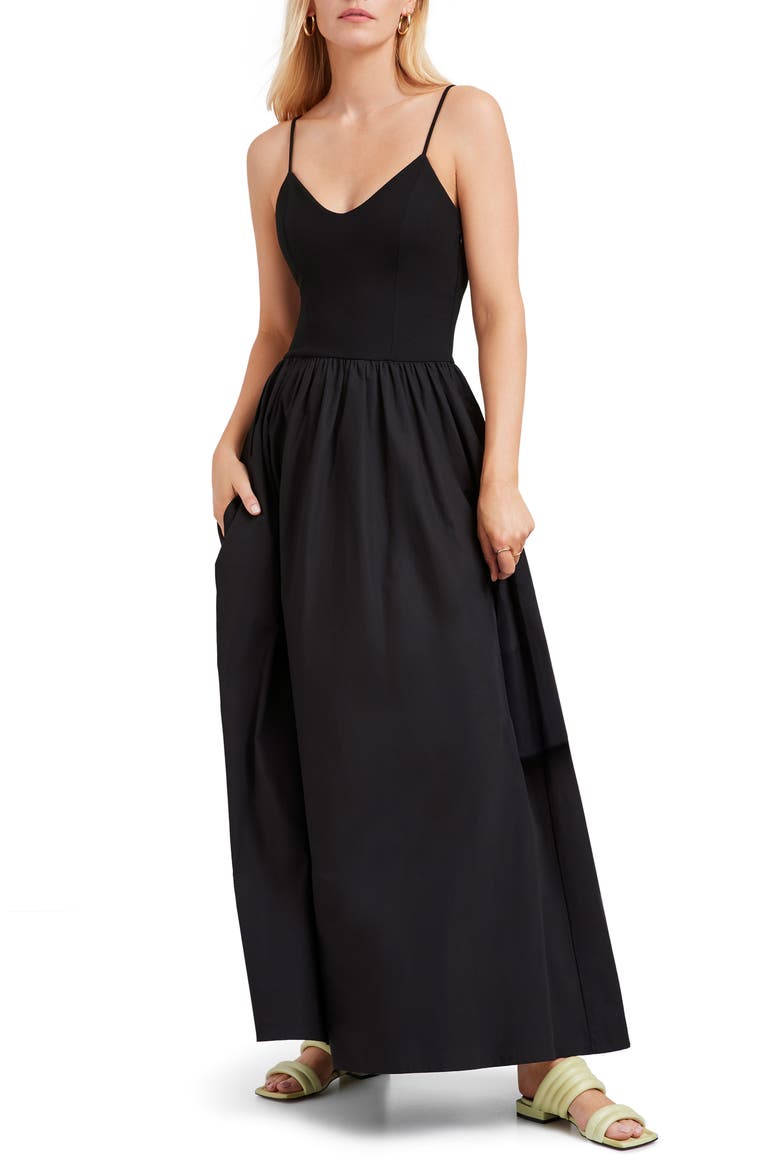 Tally Maxi Sundress, Main, color, BLACK