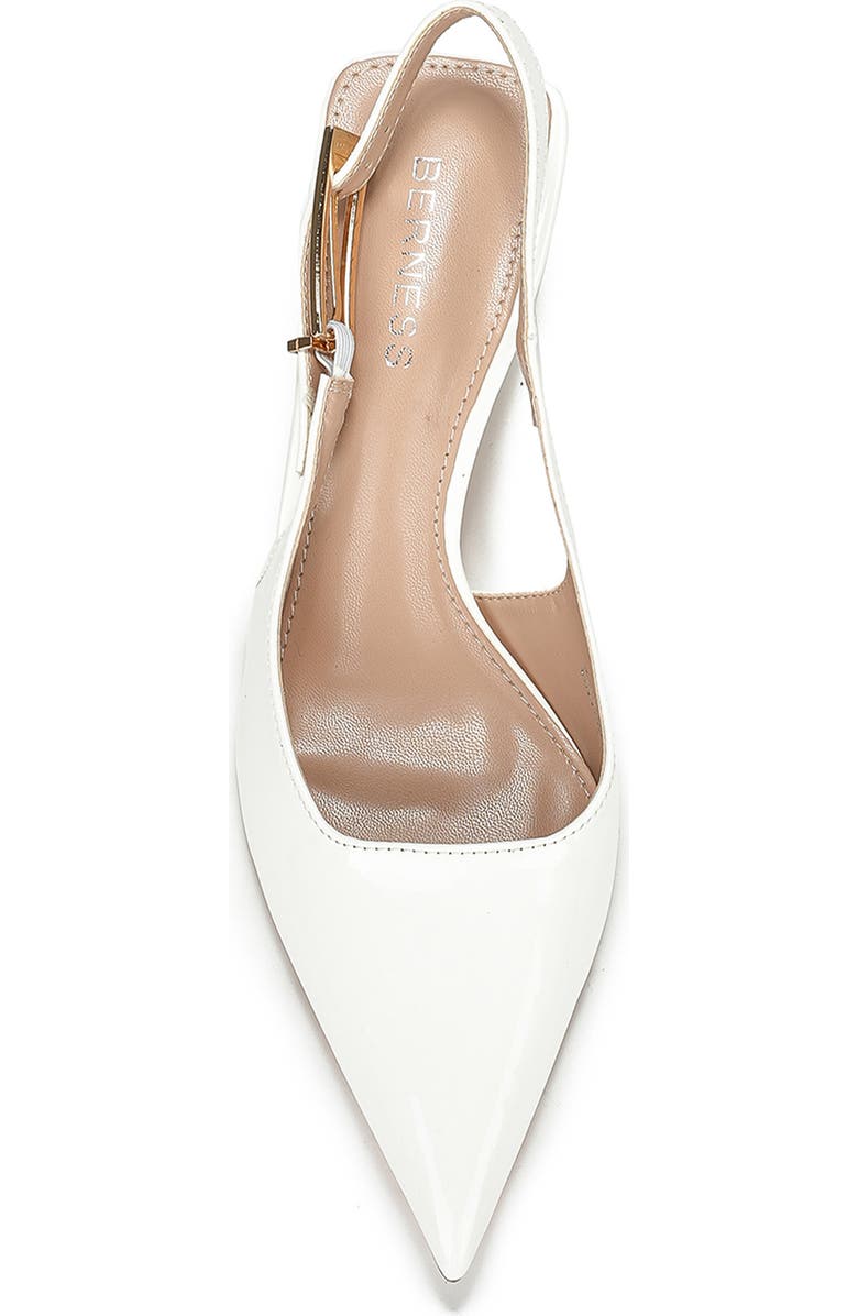 BERNESS Cassandra Pointed Toe Slingback Pump, Alternate, color, White