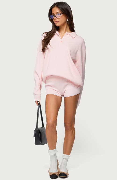 Edikted Lorie Rib Shorts In Pink